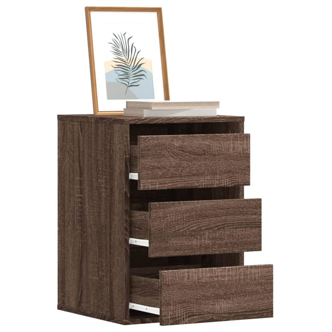 vidaXL - Ladekast - 40x41x58 - cm - bewerkt - hout - bruin - eikenkleurig