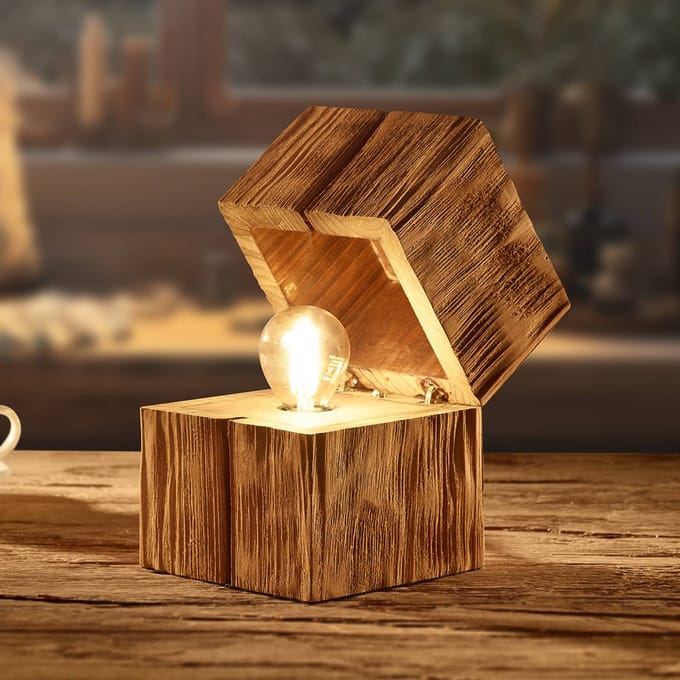 TRIO TREASURE - Tafellamp - Natuurlijk - incl. 1x E14 10W - Snoerschakelaar
