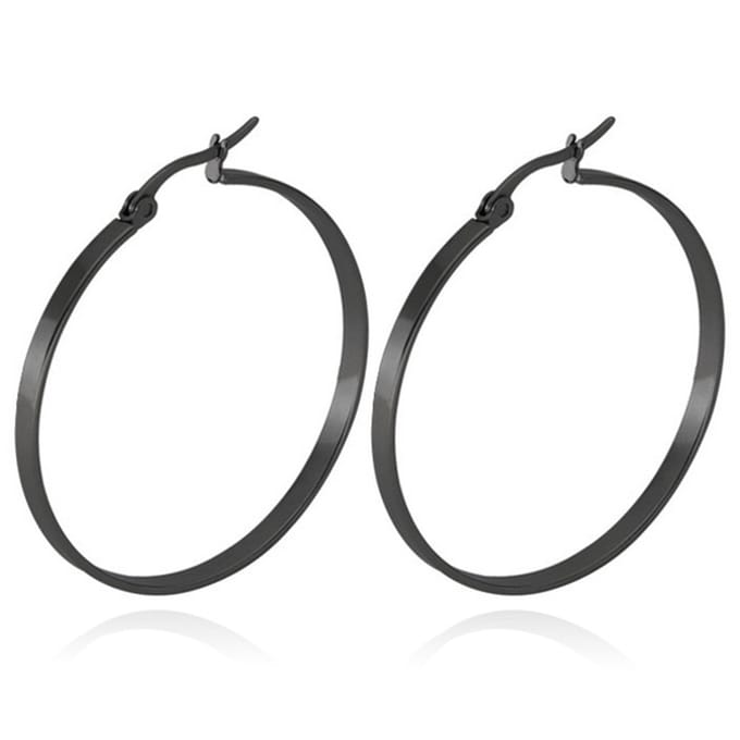 Dames oorringen Cilla Jewels Edelstaal Zwart-30mm