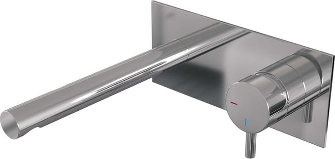 Brauer Chrome Edition inbouw wastafelmengkraan met rechte uitloop en afdekplaat model B1 chroom