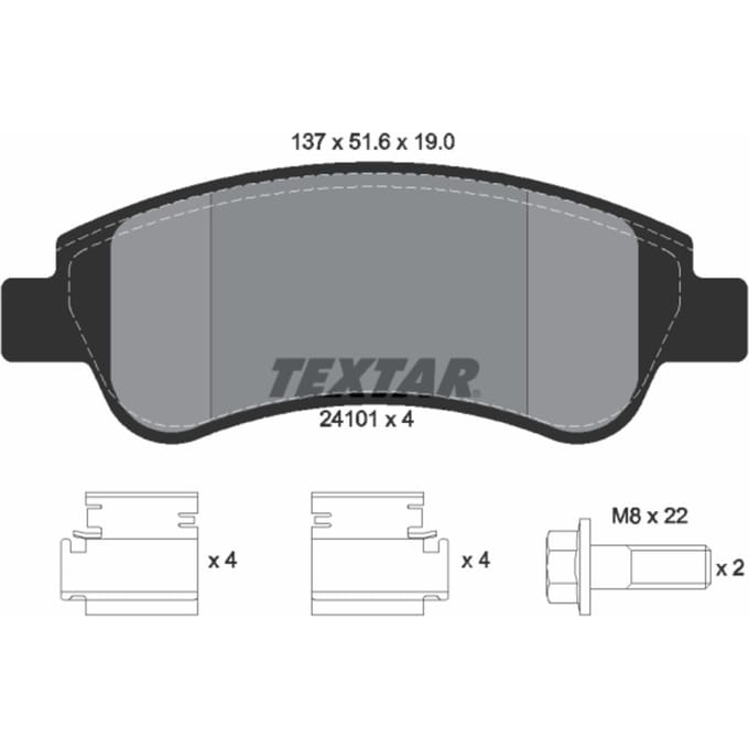 Remblokset TEXTAR 2410101, voor