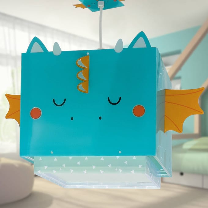 Dalber hanglamp LITTLE DRAGON, blauw/oranje
