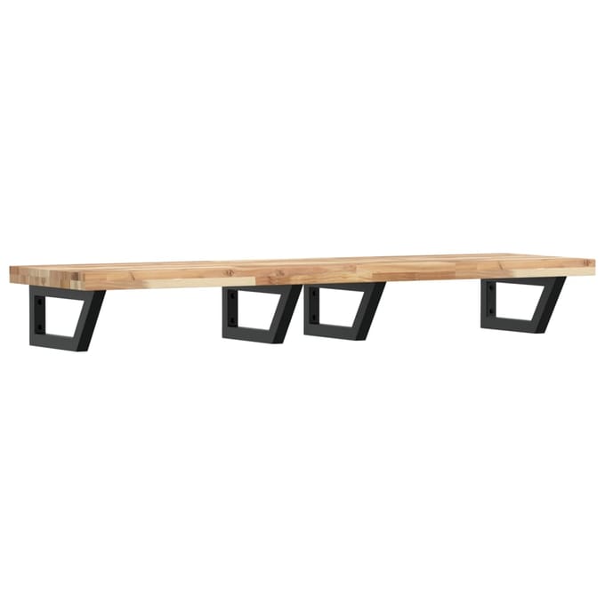 vidaXL - Badkamer - wandschap - staal - en - massief - acaciahout