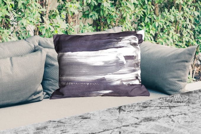 Buitenkussens - Verf - Zwart - Design - 60x40 cm - Weerbestendig