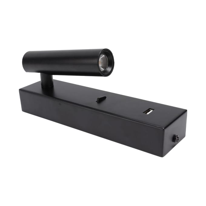 LED Wandleeslamp Eenvoudige Stijlvolle Wandlamp met Schakelaar USB-poort voor Binnen Slaapkamer
