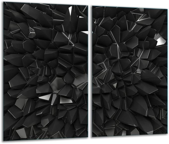 TMK ArtDeko - Snijplank Glas - 2x 30x52 cm - Glanzende Afwerking