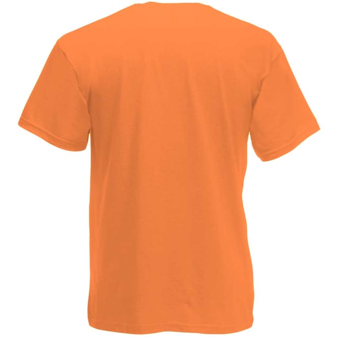 Fruit Of The Loom Heren Valuegewicht V-hals, T-shirt met korte mouwen. (Oranje)
