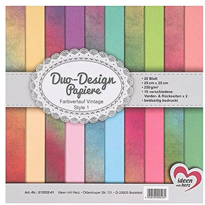 Duo-designpapier blok 25x25 cm met 20 vellen - Ideaal voor knutselen en scrapbooking