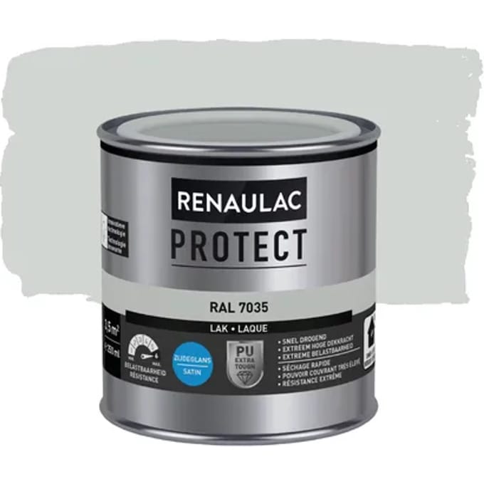 Renaulac Lak Protect - Zijdeglans - Lichtgrijs Ral 7035 - 250ml