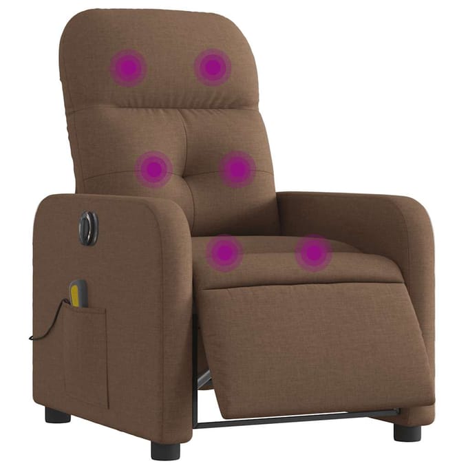 vidaXL - Massagestoel - elektrisch - verstelbaar - stof - bruin