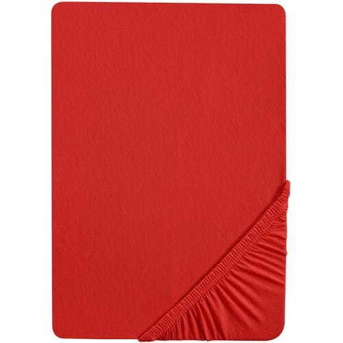 BIBERNA Jersey hoeslaken (Rood, 90-100 x 200 cm)