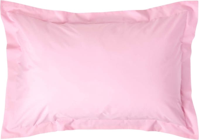 Homescapes Kussensloop 50x75 cm met Rand (Oxford) – Roze – 100% Egyptisch Perkal Katoen – 200 TC