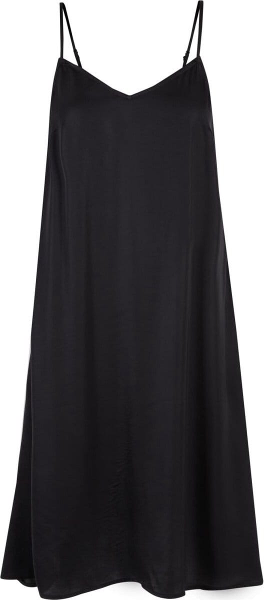 Urban Classics Ladies Viscose Satin Slip Dress Medium-lengte jurk zwart M