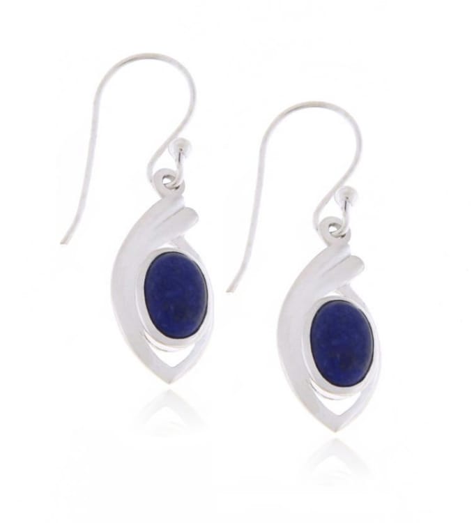 SilverGems Zilveren oorhangers met Lapis Lazuli edelstenen