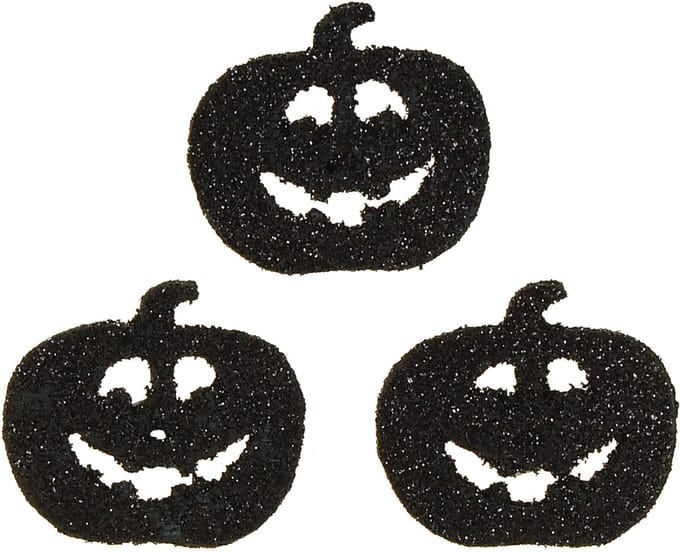 Strooidecoratie Halloween-pompoendecoratie 4cm zwart, glitter 72 st, 7