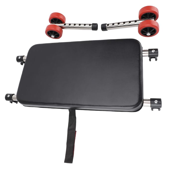 Siège Repose-marche Roues pour Siège Fixable Déambulateur Pliant Rembourrage Doux Noir Inoxydable black