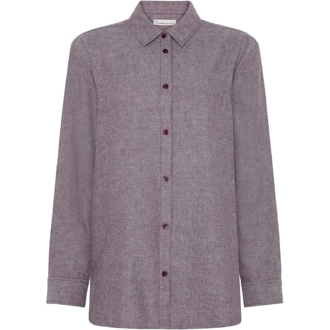 Flanellen blouse met lange mouwen dames KnowledgeCotton Apparel Organic GOTS