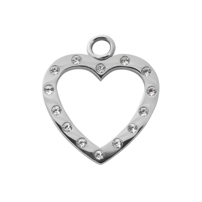 iXXXi Charm Open Heart with Zirconia Zilver