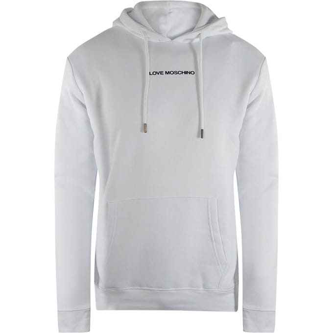 Love Moschino Effen Witte Hoodie Met Logo