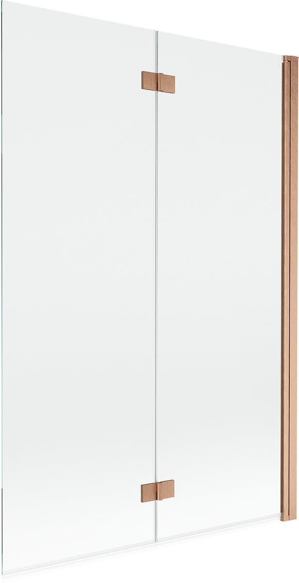 Mexen Mist douchescherm 2-delig rechts 120 x 150 , transparant, geborsteld koper - 8A9-120-002-65-00-P