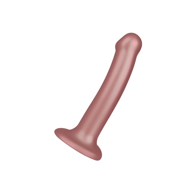'Soft Silicone Dildo Metallic - Size M', 18 cm