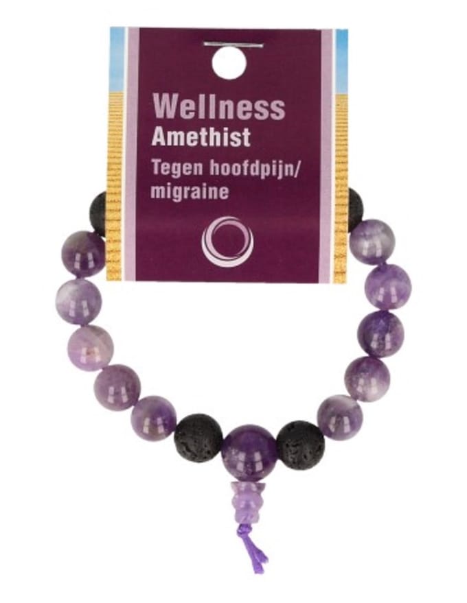 Amethist powerbead mannen + kaart 21cm