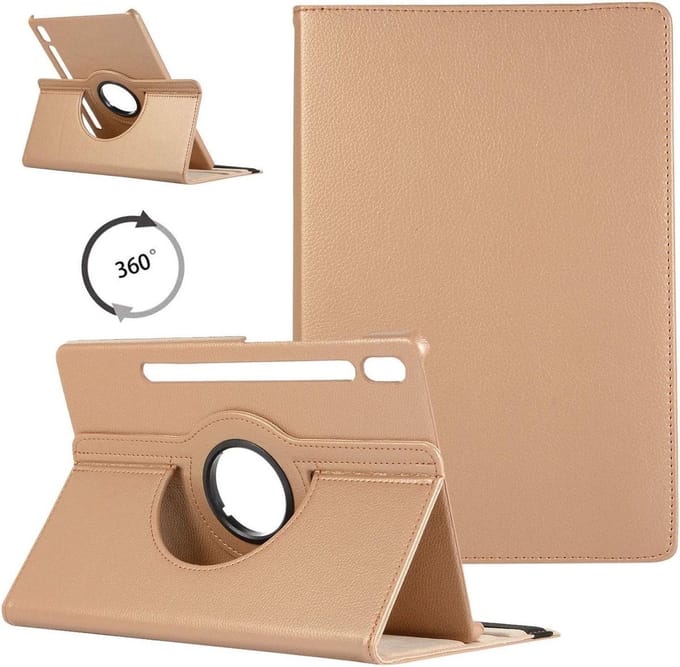 LuxeBass Tablet hoesje 360 geschikt voor Samsung Galaxy Tab S8 - Goud