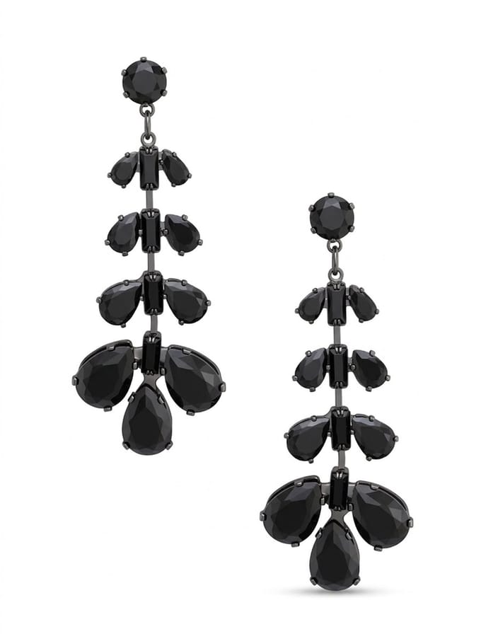 AVANT-GARDE PARIS Oorbellen - Chandelier - Statement - Rhodium Plated - 5.4 cm - Abstract Botanisch