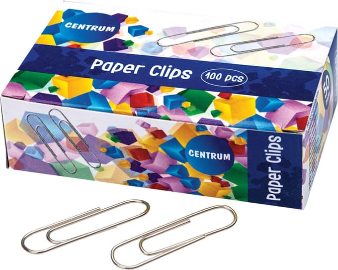 Centrum Paperclips 50MM Doosje 100 stuks - Paperclips Groot - Paper Clips - Kantoorartikelen