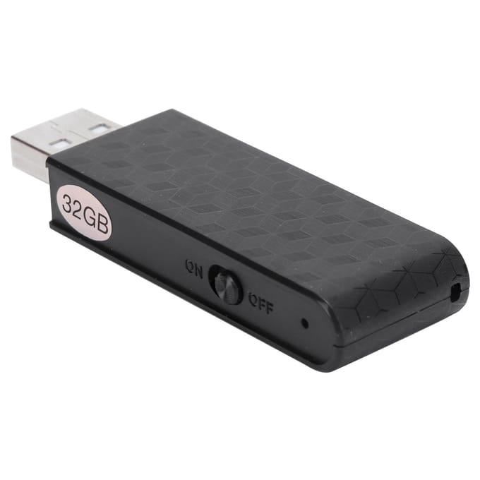 Draagbaar Klein Mini o Opnameapparatuur Apparaat U Disk Geluidsrecorder Zwart32GB 8GB