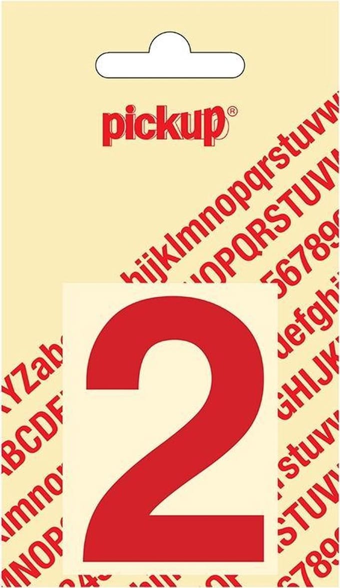 Pickup plakcijfer Helvetica 60 mm - rood 2