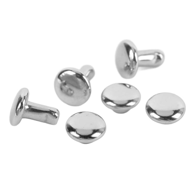 500 Sets Dubbelkopklinknagel 5x5mm RVS Klinknagel Stud Kit voor Leerbewerking Kleding white
