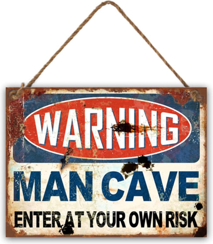 Teksten - Wall Hanger Metal Mancave 30x40cm