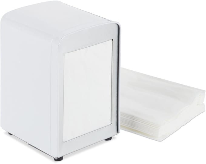 servettenhouder - retro - 15x9,5x11 cm - wit