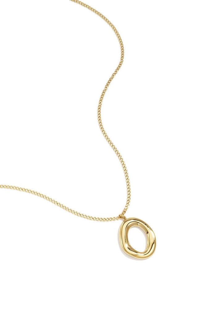 Goudkleurige Ketting met Organische Ovale Hanger – Minimalistische Statement Ketting voor Dames