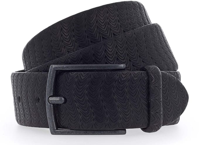 b.belt Leren riem Matteo Belt W100 Black zwart