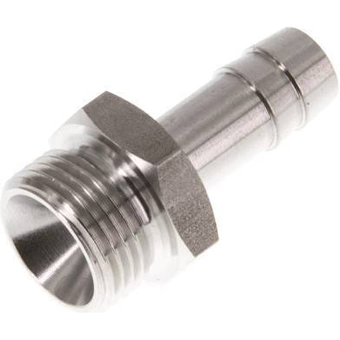 G 3/8'' Buitendraad x 9mm RVS Slangpilaar 40 Bar