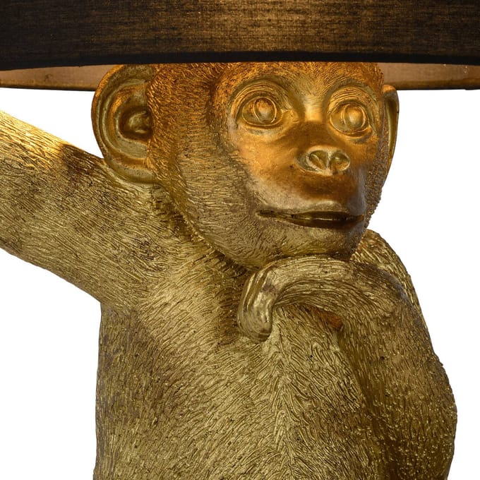 Lucide EXTRAVAGANZA CHIMP - Tafellamp - Ø 30 cm - 1xE14 - Zwart