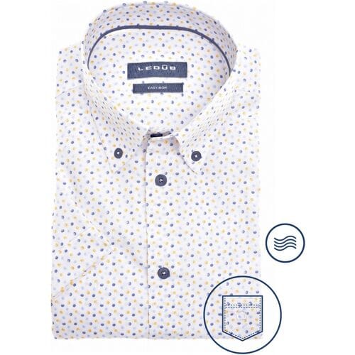 Ledûb Overhemd Multicolored Fashion Dot Wit-Geel / male