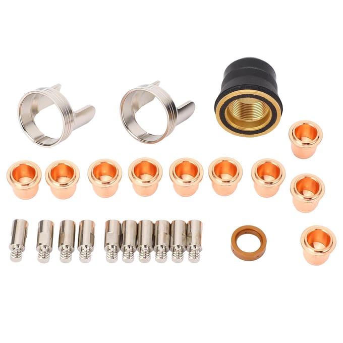 Kit de 24 pièces pour torche de coupage plasma Consommables pour découpeur IPT‑60 PT‑60 IPT‑40 Électrode Bouclier Capuchon Support Anneau de tourbillonnement