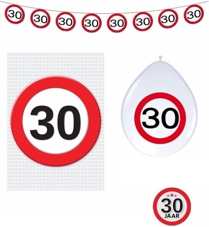 30 jaar stopbord versiering basis set