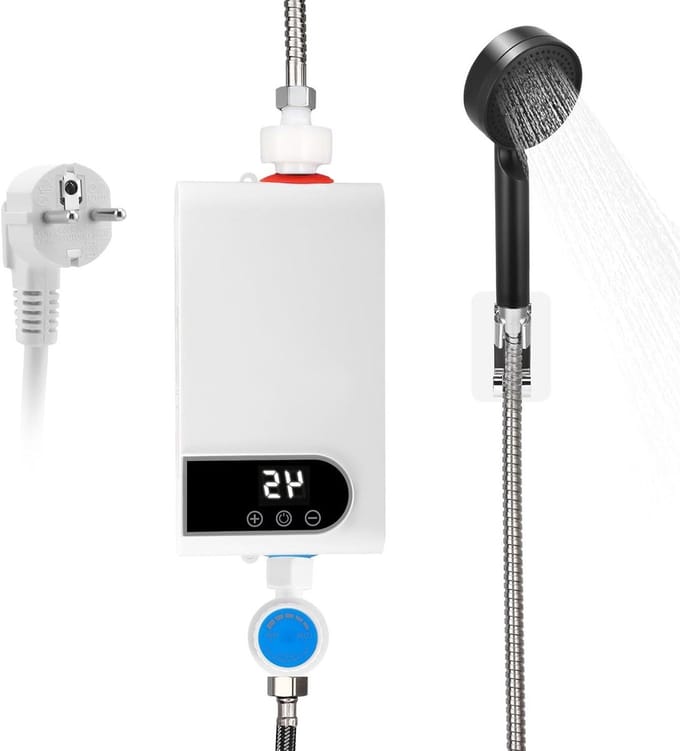 Directe Waterverwarmer - Mini Boiler - Direct Warm Water - Digitaal LCD Display - 5500 Watt - Wit