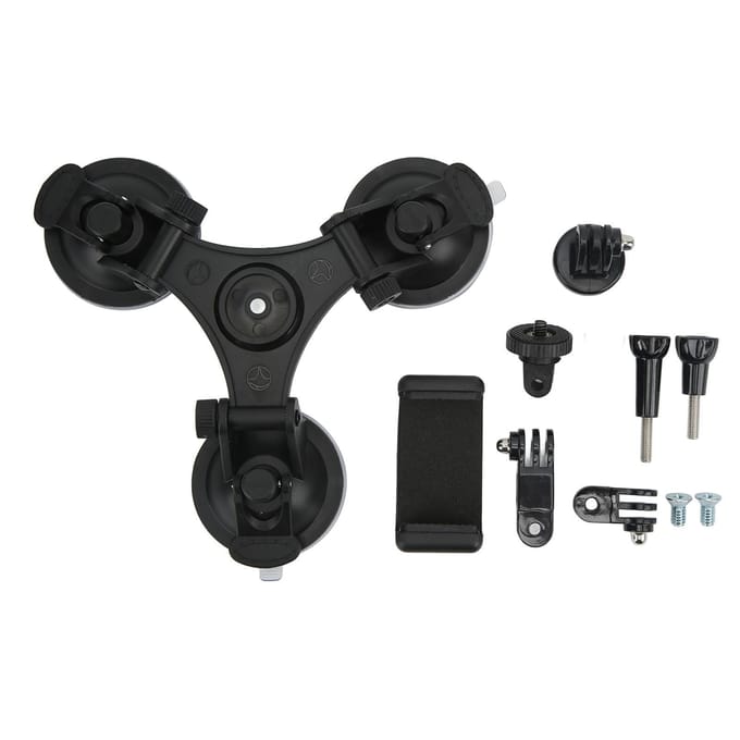 Statief Zuignaphouder Sterke Adsorptie Auto Drievoudige Zuignapmontage voor Actiecamera's Mobiel black