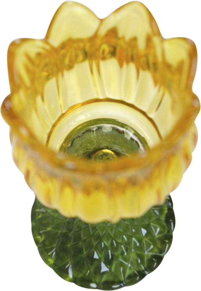 glas waxinelicht tulp geel 17cm