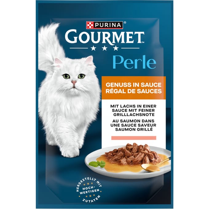 26x85g Zalm in Saus Gourmet Perle Sauce Delight Kattenvoer