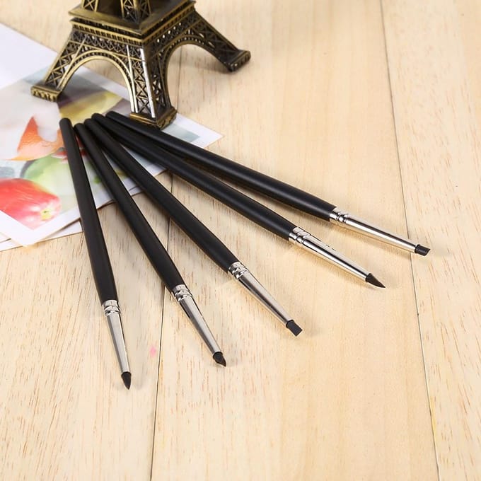 5 STuks Siliconen Rubber Vormers Polymeer Klei Boetseer Modelleer Gereedschappen Hoge Kwaliteit black