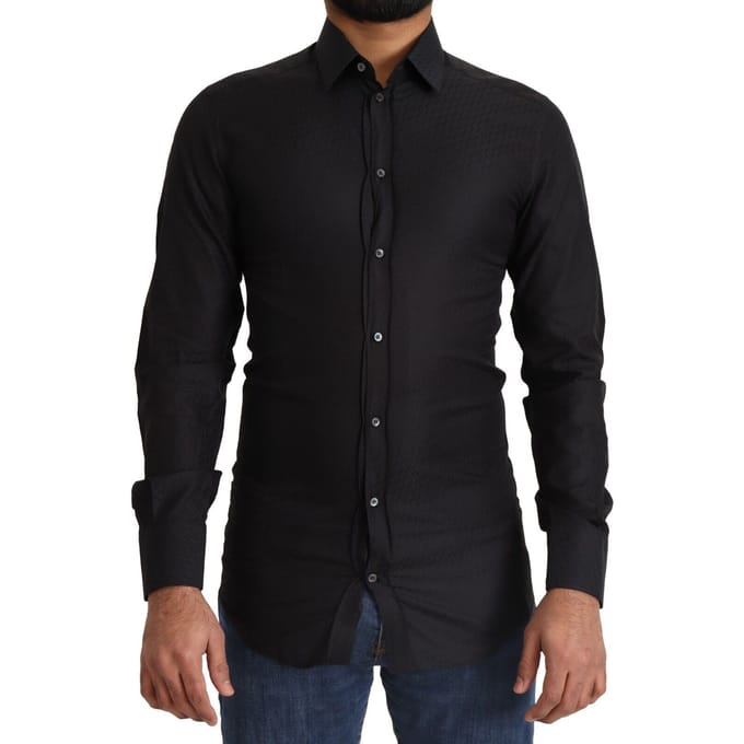 Dolce & Gabbana Black GOLD Katoenen Slanke Formele Mannenoverhemd