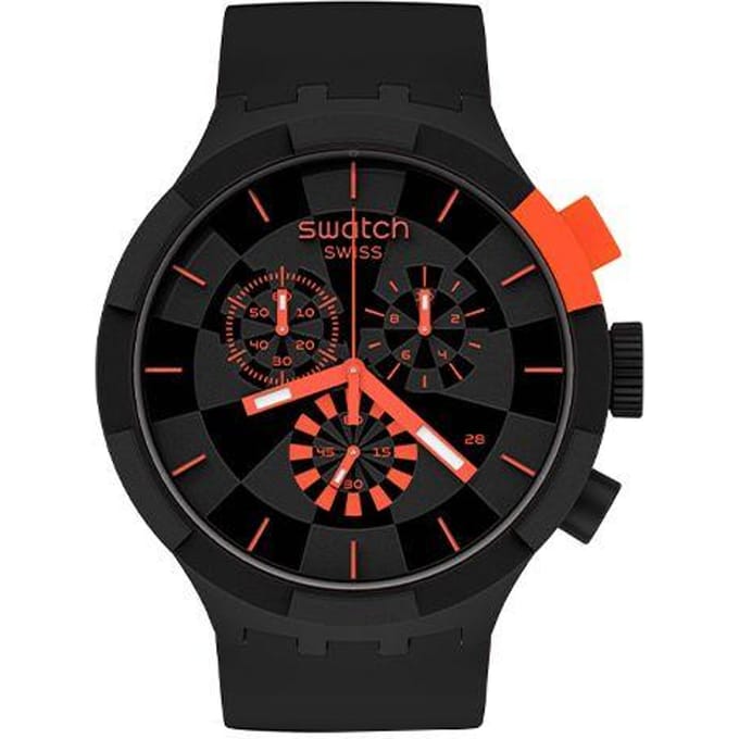 Swatch Groot Wijzerplaat Trendy Replica Waterdicht Drie Ogen Sport Koppel Horloge Mannen Horloges SB02B402 Black black