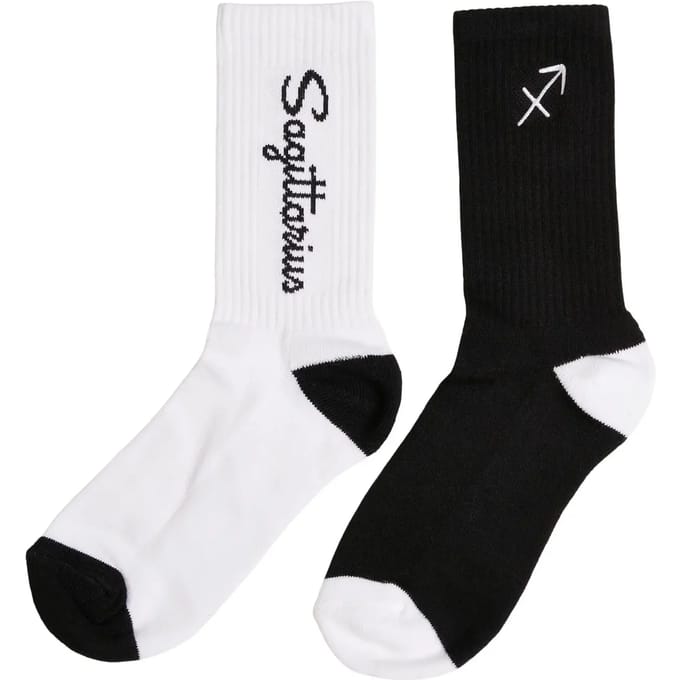Mister Tee - Sagittarius Zodiac 2-Pack Sokken - 39/42 - Zwart/Wit