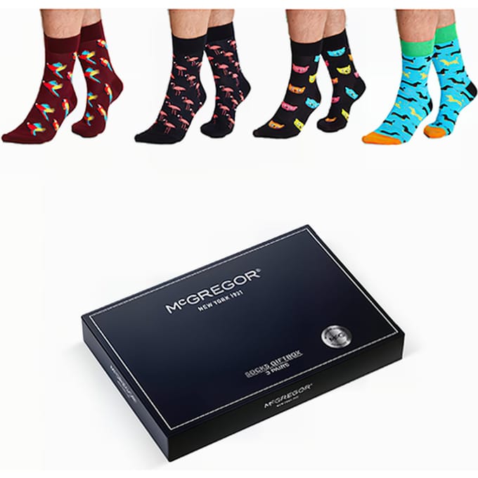 McGregor Sokken Heren | Maat 41-46 | Animal Giftbox | Multi Cadeau mannen/Sokken Giftbox